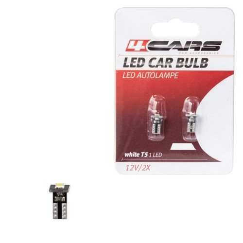 Izzó, műszerfal T5, 12V, 1W, 1SMD, Canbus, fehér, bliszterben