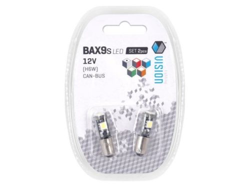 Izzó VISION H6W BAX9s 12V 3x 5050SMD led, Canbus, fehér