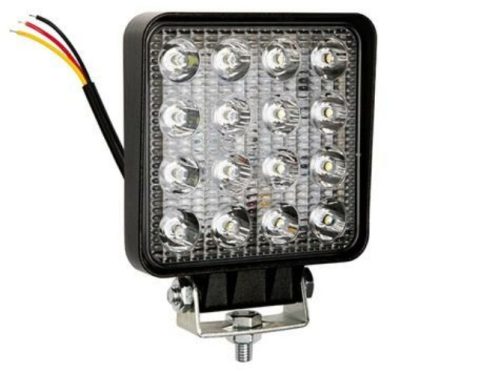 Munkalámpa, szögletes, 12/24V, 48W, 16 LED