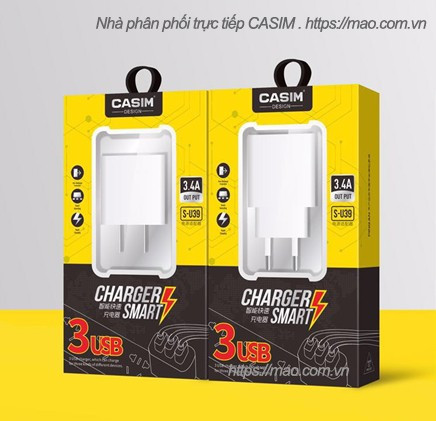 FAST CHARGER  3 USB intelligens töltő, 3.4A, mobiltelefon töltő, töltő GZ41066