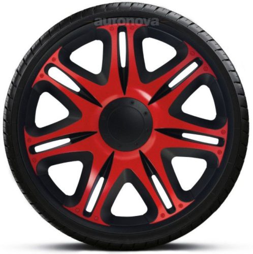 13"-os Nascar Red-Black dísztárcsa garnitúra (4darab)