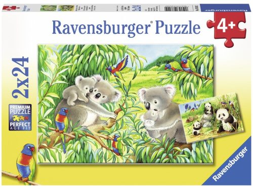 Ravensburger Koalák és pandák 2 x 24 db-os puzzle