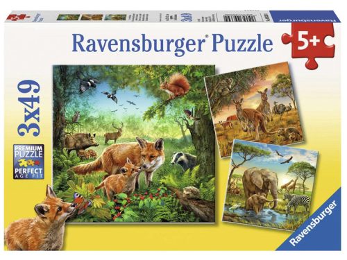 Puzzle 3x49 db - Az erdő lakói