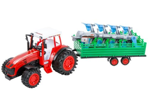 Traktor ekével és utánfutóval - 52 cm, többféle