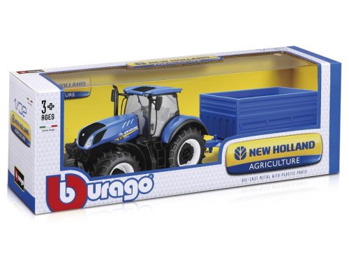 Bburago traktor utánfutóval New Holland 1:32